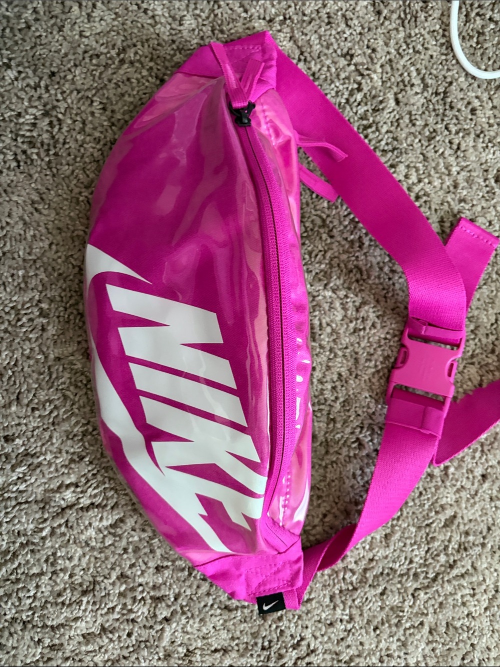 Nike Hot Pink Crossbody Belt Bag with White Logo